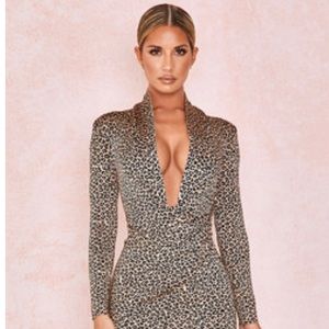 NWT House of CB Francesca Leopard Dress Size XS.